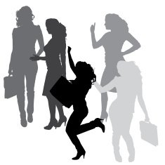 Vector silhouette of businesswoman N32