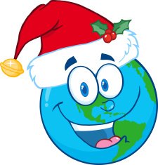 Globe Earth With Santa Hat