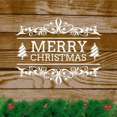 Wood and Merry Christmas design N2