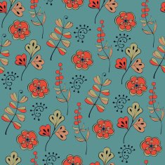 Seamless pattern with plants