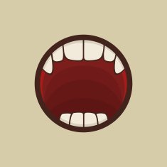 Open Vampire Mouth with Teeth Vector N2