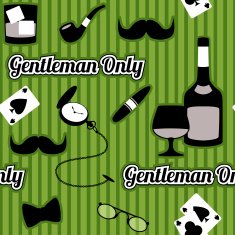 Retro gentleman accessories seamless pattern