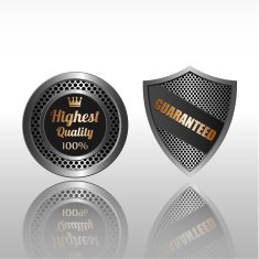 Metal shield Vintage premium quality labels set