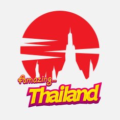 sunset with shilouette of thai temple - vector illustration