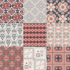 9 retro seamless ornaments N18
