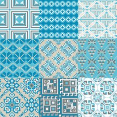 9 retro seamless ornaments N20