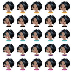 Fashion female indian avatars set of expressions