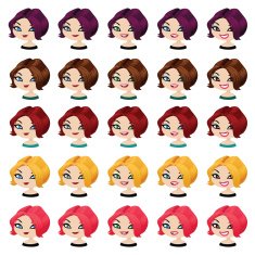 Fashion female avatars set of expressions