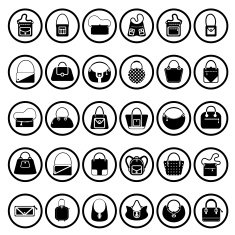 Black handbags icons vector illustration