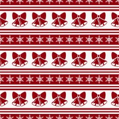 Striped christmas pattern with bells Vector seamless background