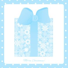 Christmas gift box made from snowflakes background