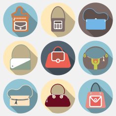 Flat icons set of fashion bags N5