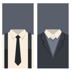 Business Card with Suits and Ties Design Vector
