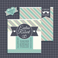 Retro wedding card N4