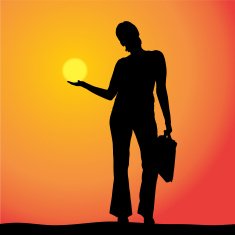 Vector silhouette of a woman N916