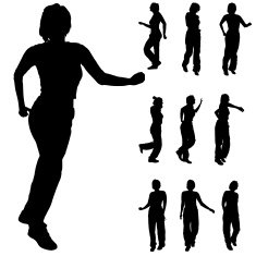 Vector silhouette of woman N88