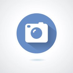 Camera icon flat style with long shadow