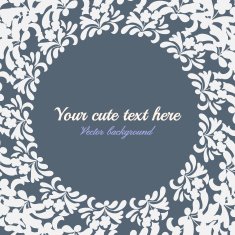 Invitation vintage card with round floral pattern
