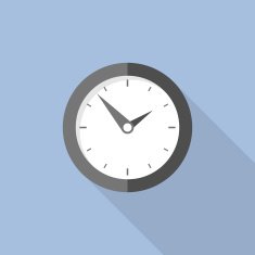 Clock flat icon World time concept Internet marketing Daily infographic