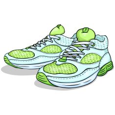 Vector Cartoon Light Green Running Shoes N2