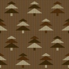 Seamless knitted pattern with trees