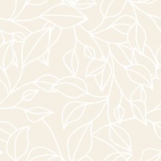 Floral seamless pattern with leaf Vector neutral pastel background