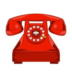Vintage Red Phone with Buttons Dial Ring