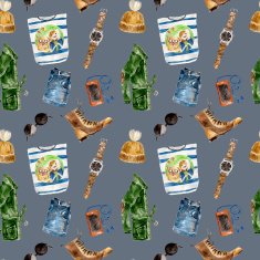 Seamless pattern with stylish fashion warm clothes N6
