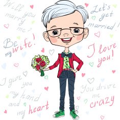 Vector Hipster groom