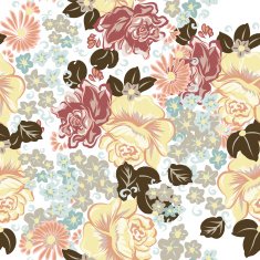 Floral seamless pattern with flowers in watercolor style N3