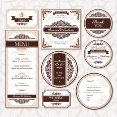 Set of floral wedding cards N30