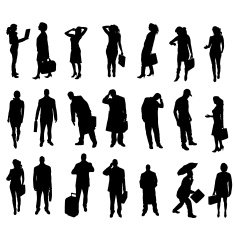 Vector silhouettes of business people N21