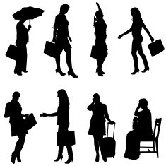 Vector silhouette of women N98