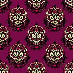 Purple Damask flower seamless vector vintage