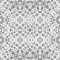Seamless Outline Floral Pattern N13