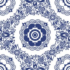 Contrasting seamless pattern with large flowers N2
