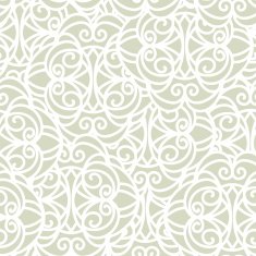 Abstract floral white ethnic seamless pattern
