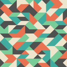 Vintage seamless pattern with colorful rhombuses