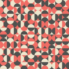 Retro seamless pattern with semicircles