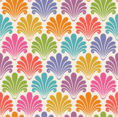 Seamless pattern with color shells