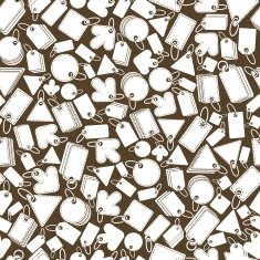 Sale tags seamless background vector icon set monochrome