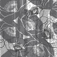 Monochrome seamless pattern with poppies Hand-drawn floral background N2