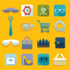 Set of fashion flat icons N132