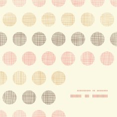 Vintage textile polka dots frame corner pattern background