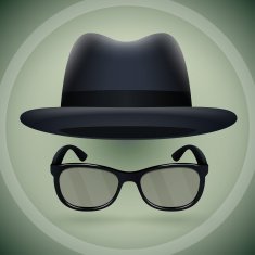 Black fedora and eyeglasses