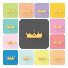 Crown Icon color set vector illustration
