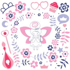 Design with cute fairy