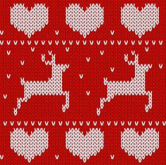 Sweater seamless background with deers and hearts