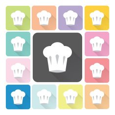 Chef hat Icon color set vector illustration