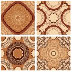 squared backgrounds - seamless patterns in brown chocolate colors